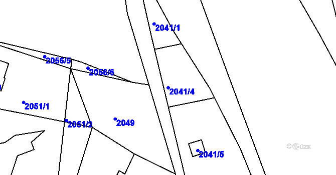 Parcela st. 2041/4 v KÚ Vesec u Liberce, Katastrální mapa