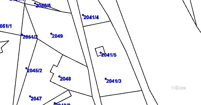Parcela st. 2041/5 v KÚ Vesec u Liberce, Katastrální mapa