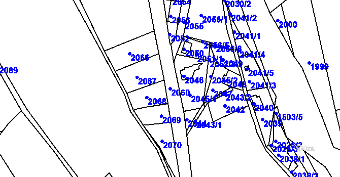 Parcela st. 2060 v KÚ Vesec u Liberce, Katastrální mapa