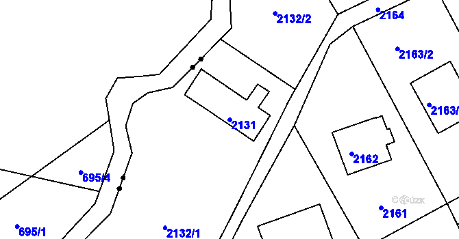 Parcela st. 2131 v KÚ Vesec u Liberce, Katastrální mapa