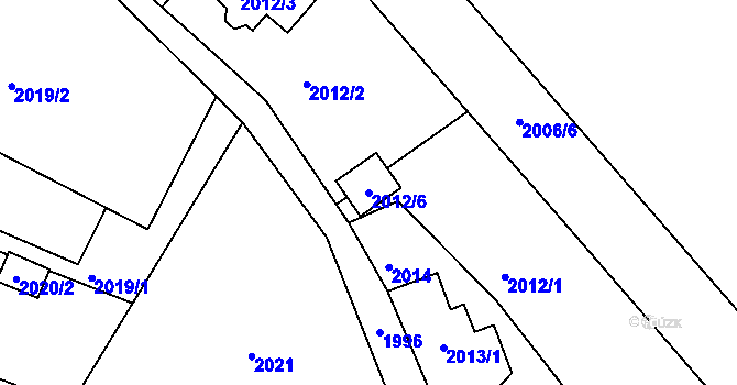 Parcela st. 2012/6 v KÚ Vesec u Liberce, Katastrální mapa