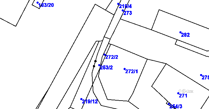 Parcela st. 272/2 v KÚ Vesec u Liberce, Katastrální mapa