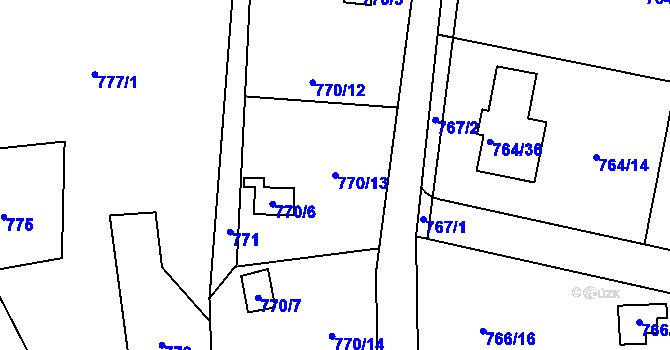 Parcela st. 770/13 v KÚ Vesec u Liberce, Katastrální mapa