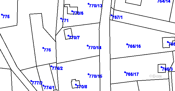 Parcela st. 770/14 v KÚ Vesec u Liberce, Katastrální mapa