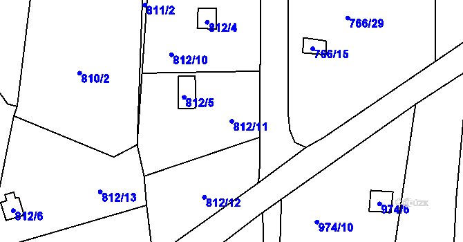 Parcela st. 812/11 v KÚ Vesec u Liberce, Katastrální mapa