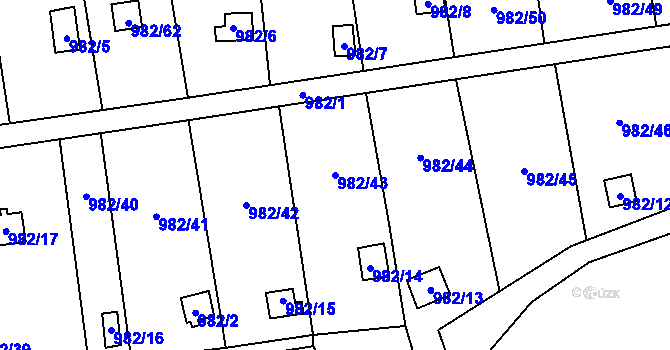 Parcela st. 982/43 v KÚ Vesec u Liberce, Katastrální mapa