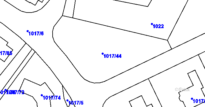 Parcela st. 1017/44 v KÚ Vesec u Liberce, Katastrální mapa