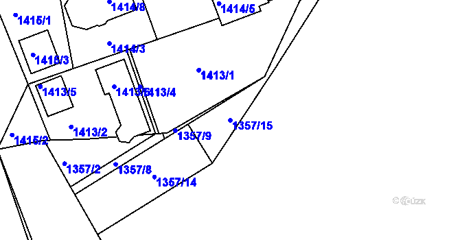 Parcela st. 1357/15 v KÚ Vesec u Liberce, Katastrální mapa