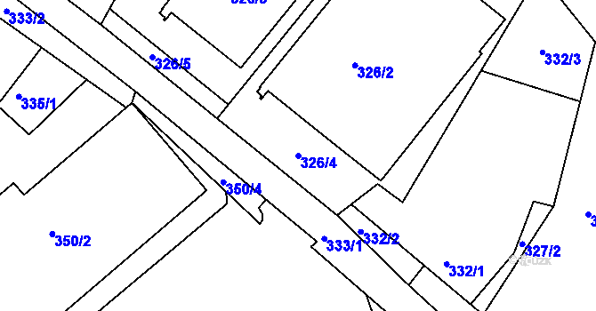 Parcela st. 326/4 v KÚ Vesec u Liberce, Katastrální mapa