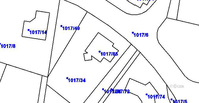 Parcela st. 1017/85 v KÚ Vesec u Liberce, Katastrální mapa