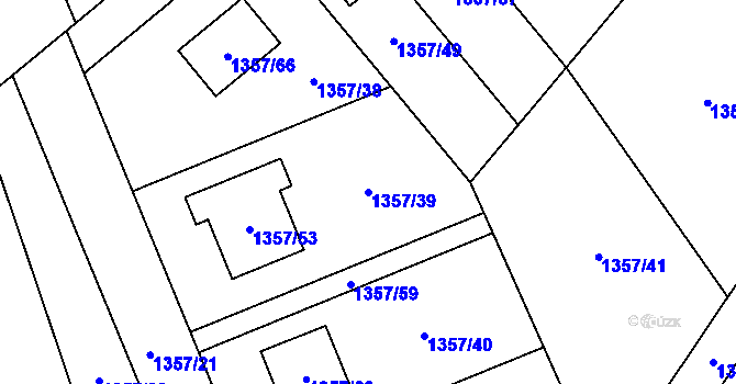 Parcela st. 1357/39 v KÚ Vesec u Liberce, Katastrální mapa