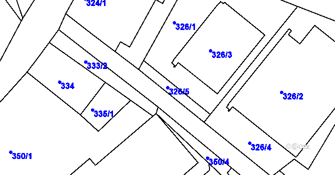Parcela st. 326/5 v KÚ Vesec u Liberce, Katastrální mapa