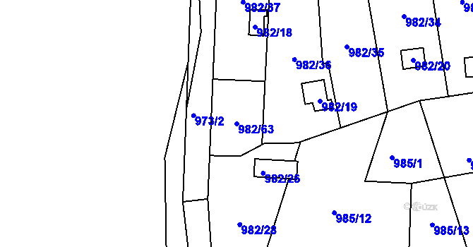 Parcela st. 982/63 v KÚ Vesec u Liberce, Katastrální mapa