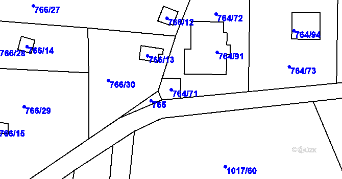 Parcela st. 764/71 v KÚ Vesec u Liberce, Katastrální mapa