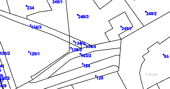 Parcela st. 134/4 v KÚ Vesec u Liberce, Katastrální mapa