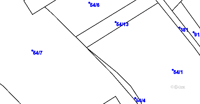 Parcela st. 54/5 v KÚ Buda, Katastrální mapa