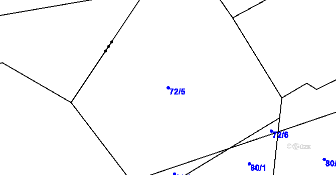 Parcela st. 72/5 v KÚ Buda, Katastrální mapa