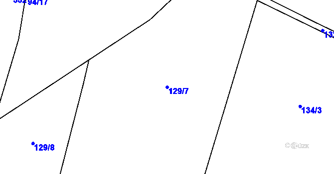 Parcela st. 129/7 v KÚ Horka u Bakova nad Jizerou, Katastrální mapa