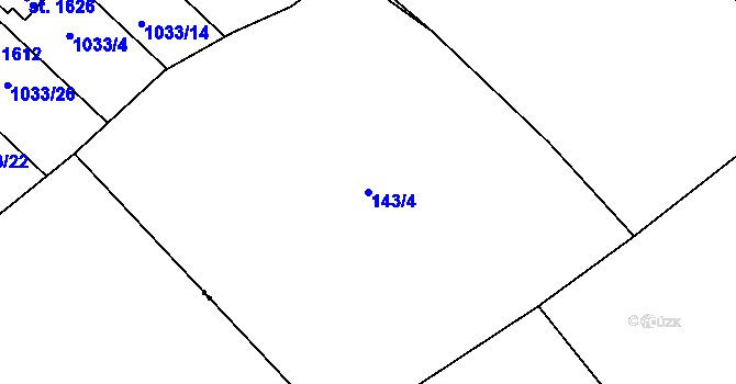 Parcela st. 143/4 v KÚ Horka u Bakova nad Jizerou, Katastrální mapa