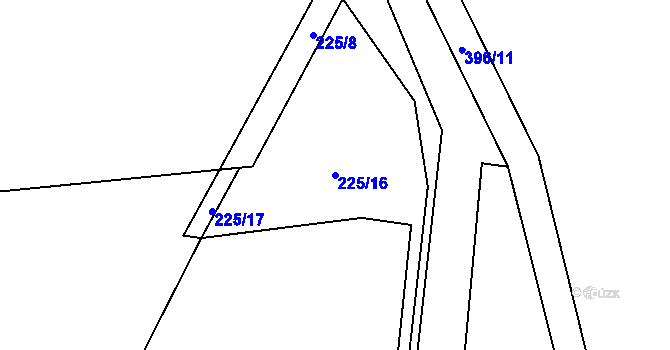 Parcela st. 225/16 v KÚ Horka u Bakova nad Jizerou, Katastrální mapa