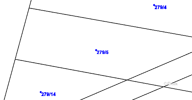 Parcela st. 279/5 v KÚ Horka u Bakova nad Jizerou, Katastrální mapa