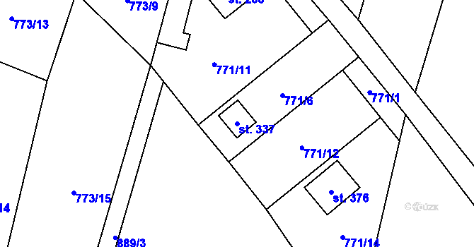 Parcela st. 337 v KÚ Veselá u Mnichova Hradiště, Katastrální mapa