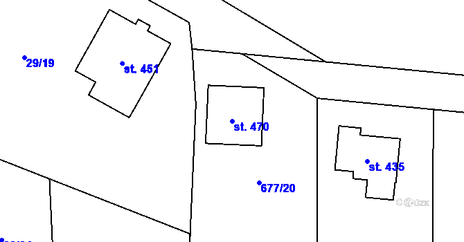Parcela st. 470 v KÚ Veselá u Mnichova Hradiště, Katastrální mapa