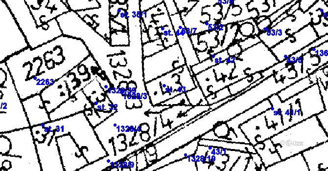 Parcela st. 43 v KÚ Veselá u Častrova, Katastrální mapa