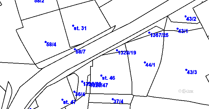 Parcela st. 46 v KÚ Veselá u Častrova, Katastrální mapa