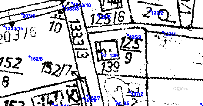 Parcela st. 139 v KÚ Veselá u Častrova, Katastrální mapa