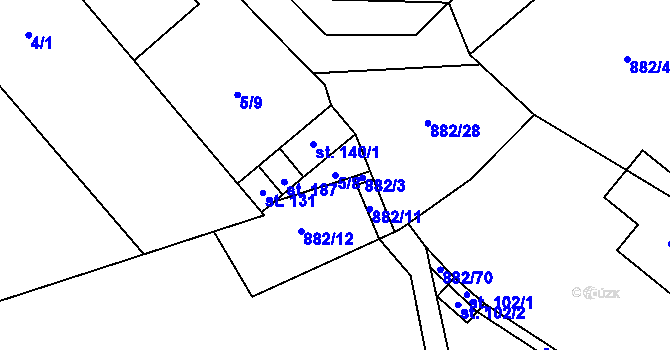 Parcela st. 5/8 v KÚ Veselá u Častrova, Katastrální mapa