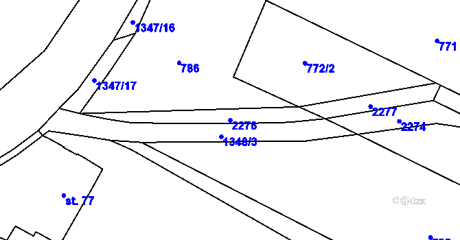Parcela st. 2276 v KÚ Veselá u Častrova, Katastrální mapa