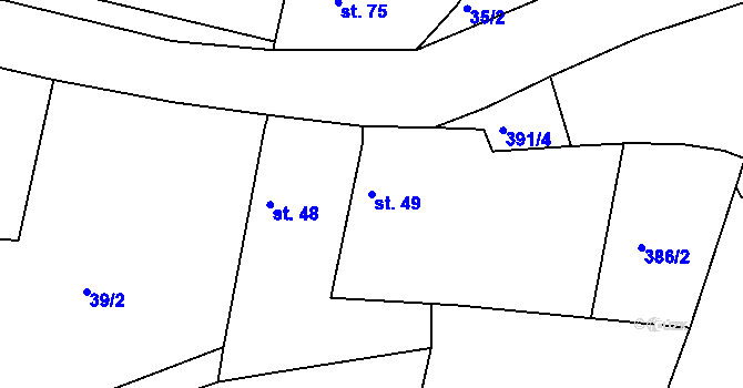 Parcela st. 49 v KÚ Veselá u Rokycan, Katastrální mapa