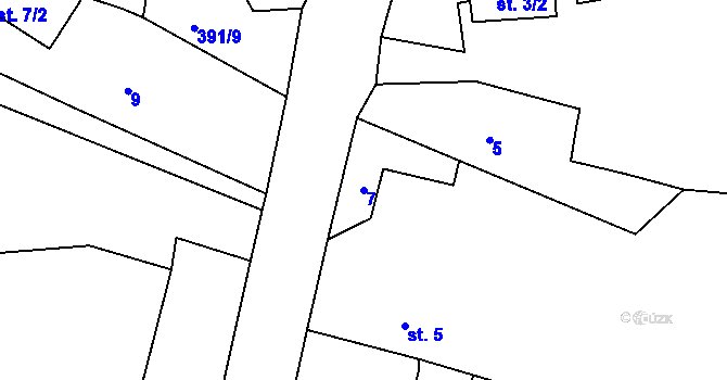 Parcela st. 7 v KÚ Veselá u Rokycan, Katastrální mapa