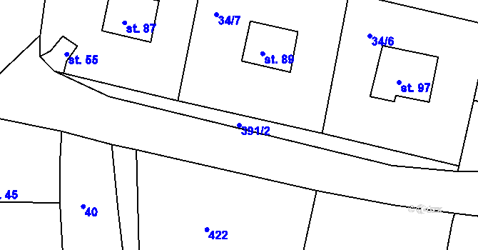 Parcela st. 391/2 v KÚ Veselá u Rokycan, Katastrální mapa