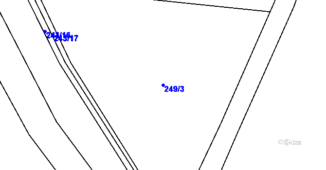 Parcela st. 249/3 v KÚ Veselá u Rokycan, Katastrální mapa