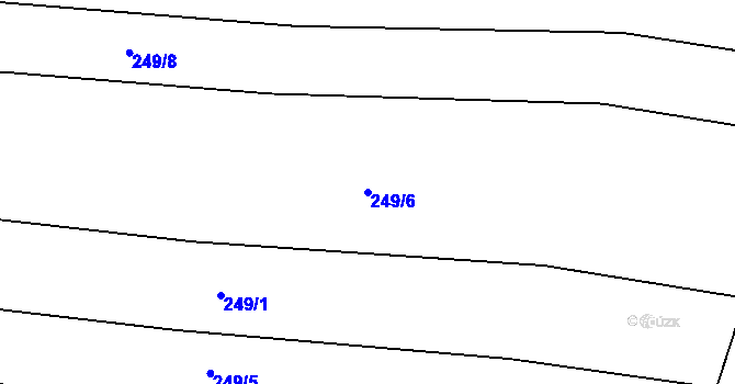 Parcela st. 249/6 v KÚ Veselá u Rokycan, Katastrální mapa