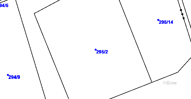 Parcela st. 295/2 v KÚ Veselá u Rokycan, Katastrální mapa