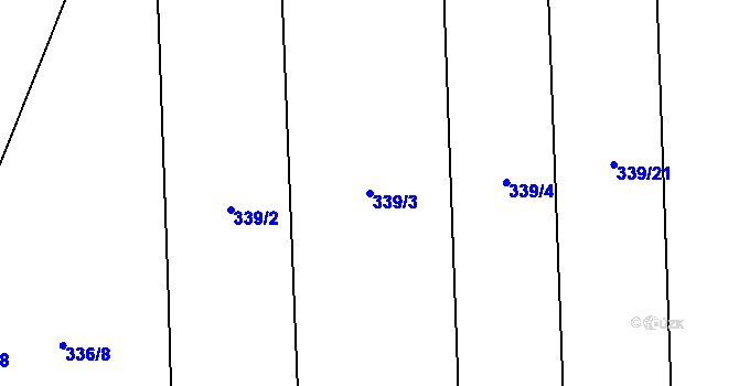 Parcela st. 339/3 v KÚ Veselá u Rokycan, Katastrální mapa
