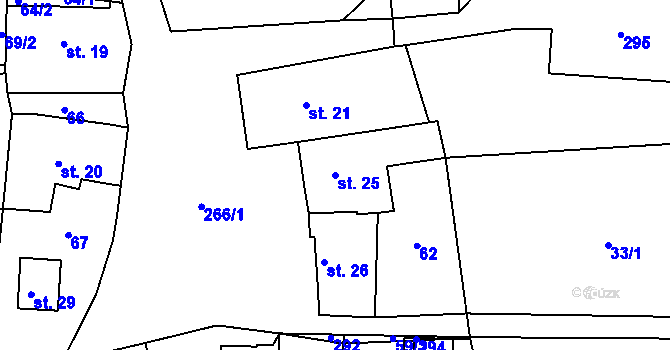 Parcela st. 25 v KÚ Kotelsko, Katastrální mapa