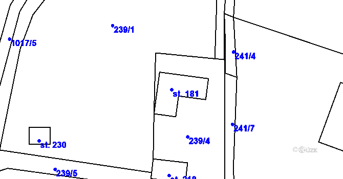 Parcela st. 181 v KÚ Veselá u Semil, Katastrální mapa