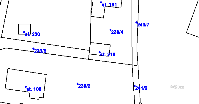 Parcela st. 218 v KÚ Veselá u Semil, Katastrální mapa