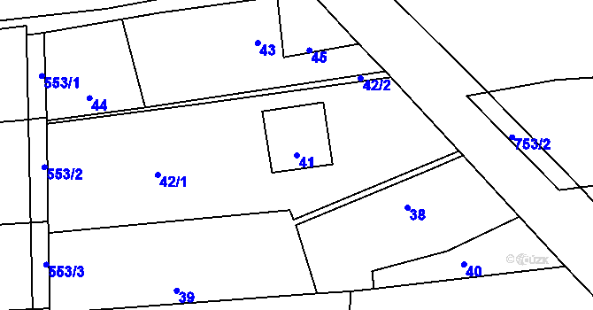 Parcela st. 41 v KÚ Veselá u Zlína, Katastrální mapa