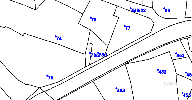 Parcela st. 78 v KÚ Veselá u Zlína, Katastrální mapa