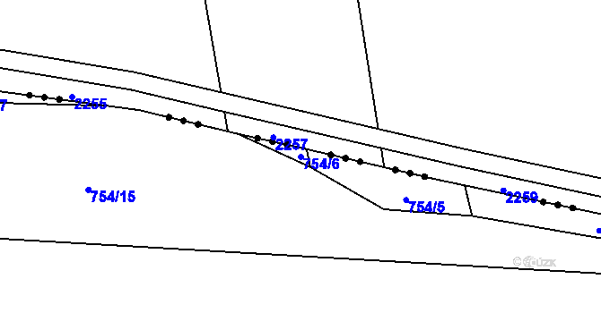 Parcela st. 754/6 v KÚ Veselá u Zlína, Katastrální mapa