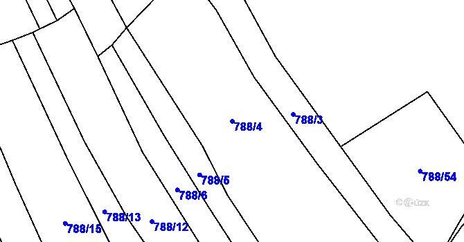 Parcela st. 788/4 v KÚ Veselá u Zlína, Katastrální mapa