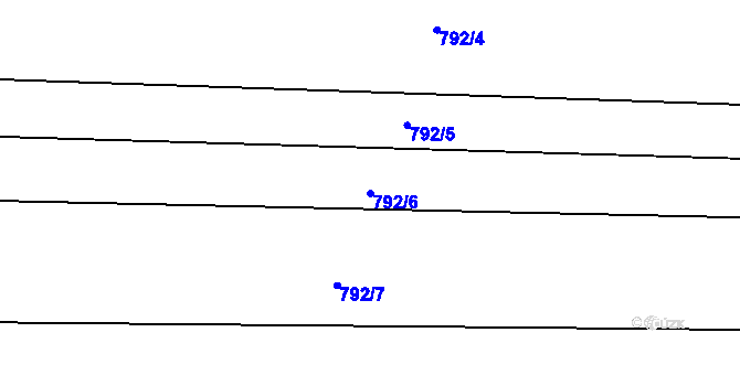 Parcela st. 792/6 v KÚ Veselá u Zlína, Katastrální mapa