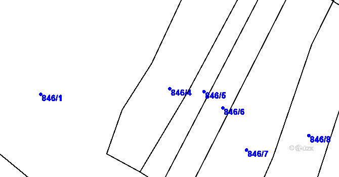 Parcela st. 846/4 v KÚ Veselá u Zlína, Katastrální mapa