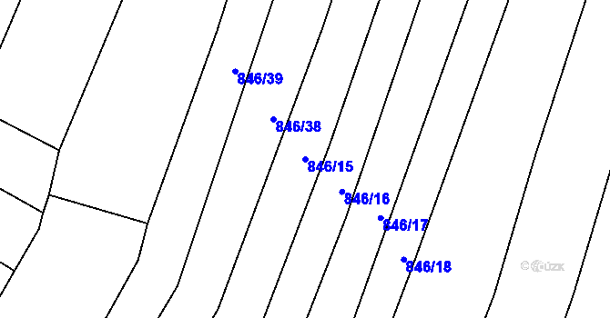 Parcela st. 846/15 v KÚ Veselá u Zlína, Katastrální mapa