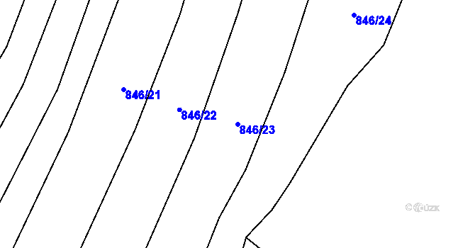 Parcela st. 846/23 v KÚ Veselá u Zlína, Katastrální mapa